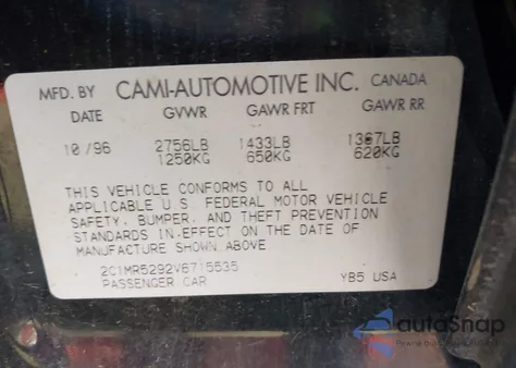 1997 Geo Metro Lsi from USA, damaged, VIN 2C1MR5292V6715535